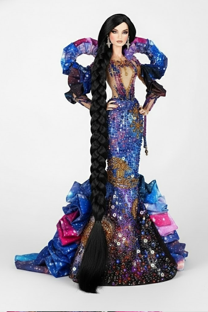 OOAK | "Couture Galaxy| Mermaid Gown for 1/6 Fashion Royalty Doll FR 6.0 & NU FACE