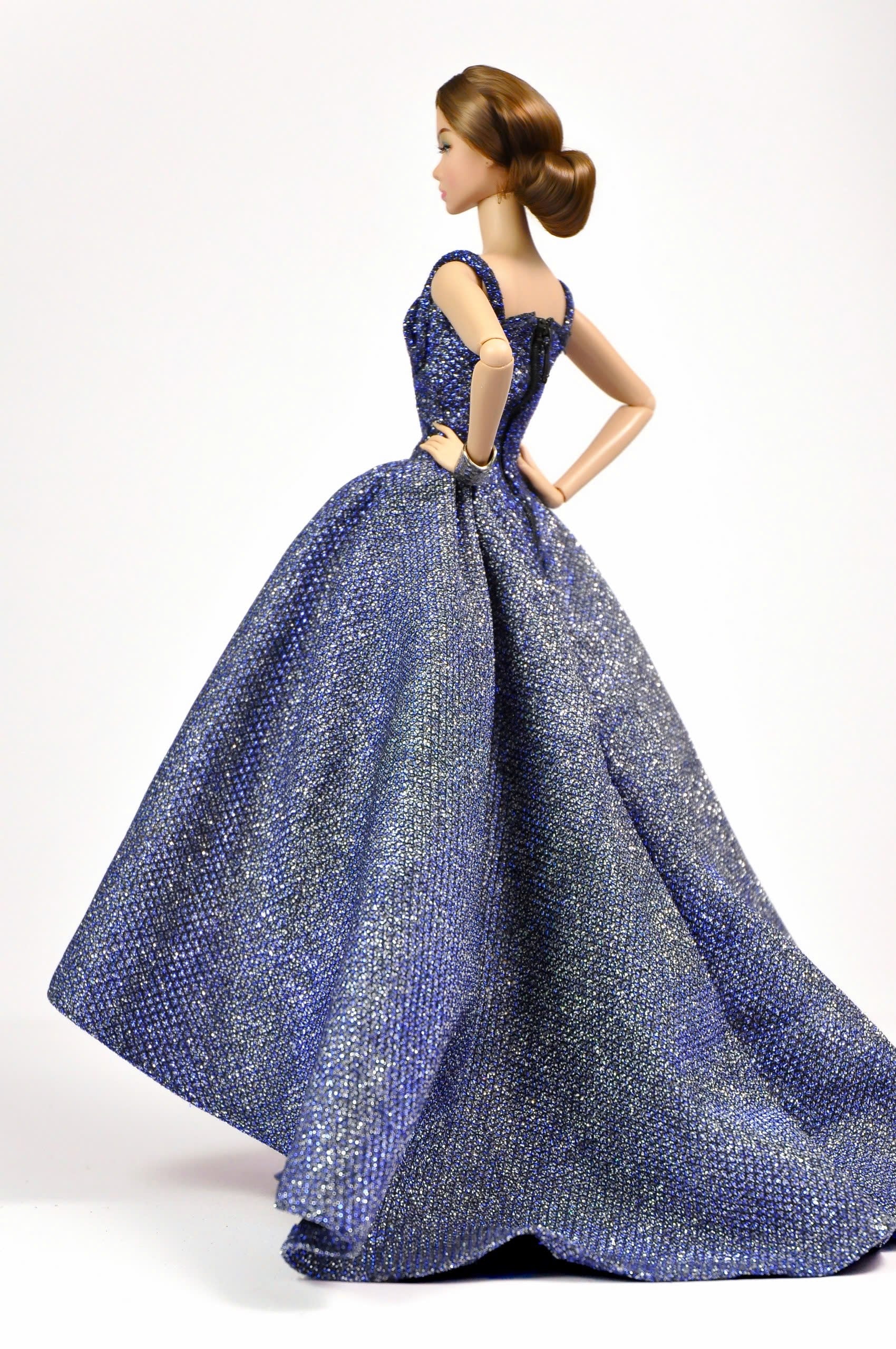 Midnight Blue Sparkle Ball Gown – High-Low Dress for Fashion Royalty