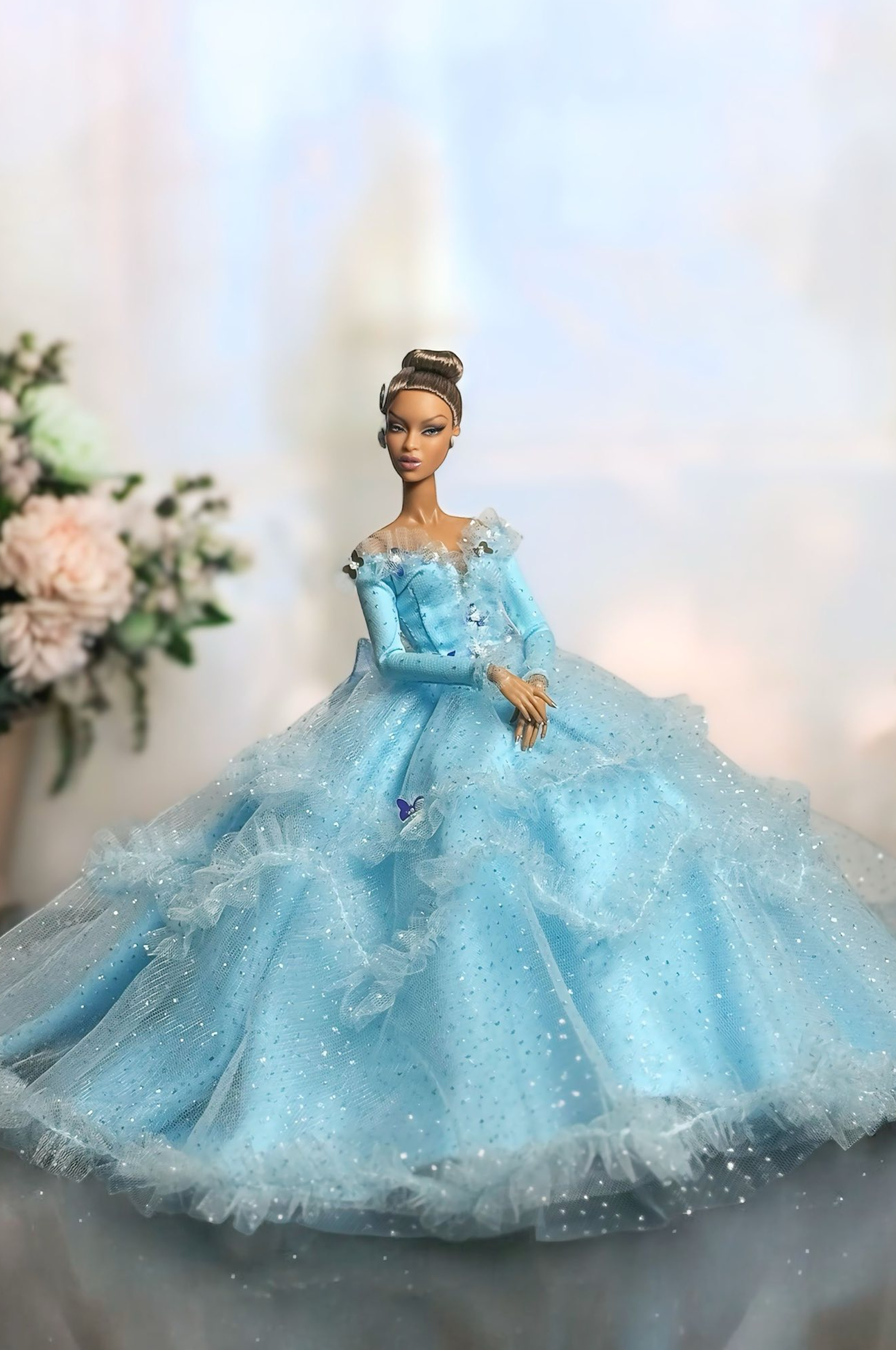 OOAK | Bluebell Waltz – Couture Ball Gown for 1/6 Scale Fashion Dolls Fashion Royalty doll clothes