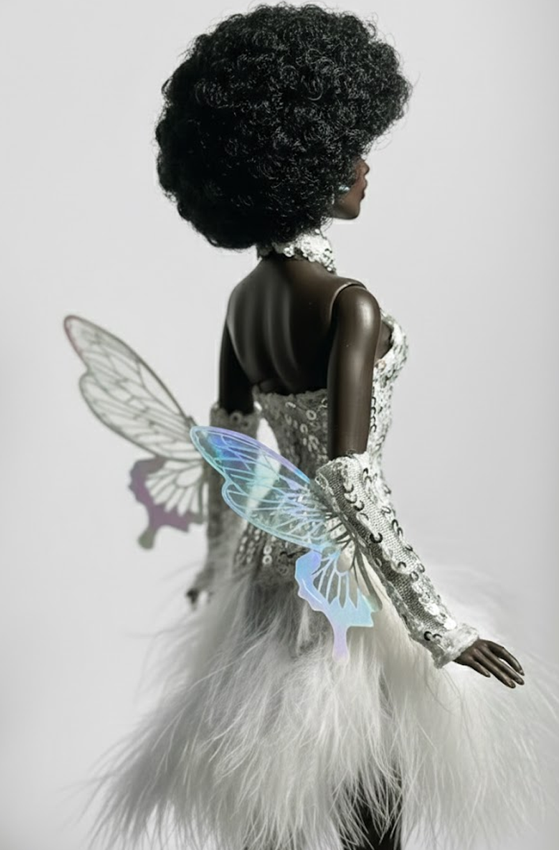 BASIC | Fairylight Sequin Feather Couture Gown for 12” Fashion Dolls Fashion Royalty doll clothes
