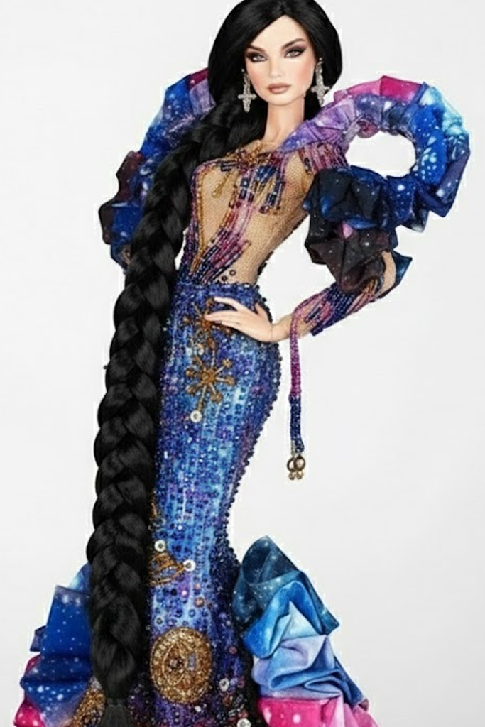 OOAK | "Couture Galaxy| Mermaid Gown for 1/6 Fashion Royalty Doll FR 6.0 & NU FACE