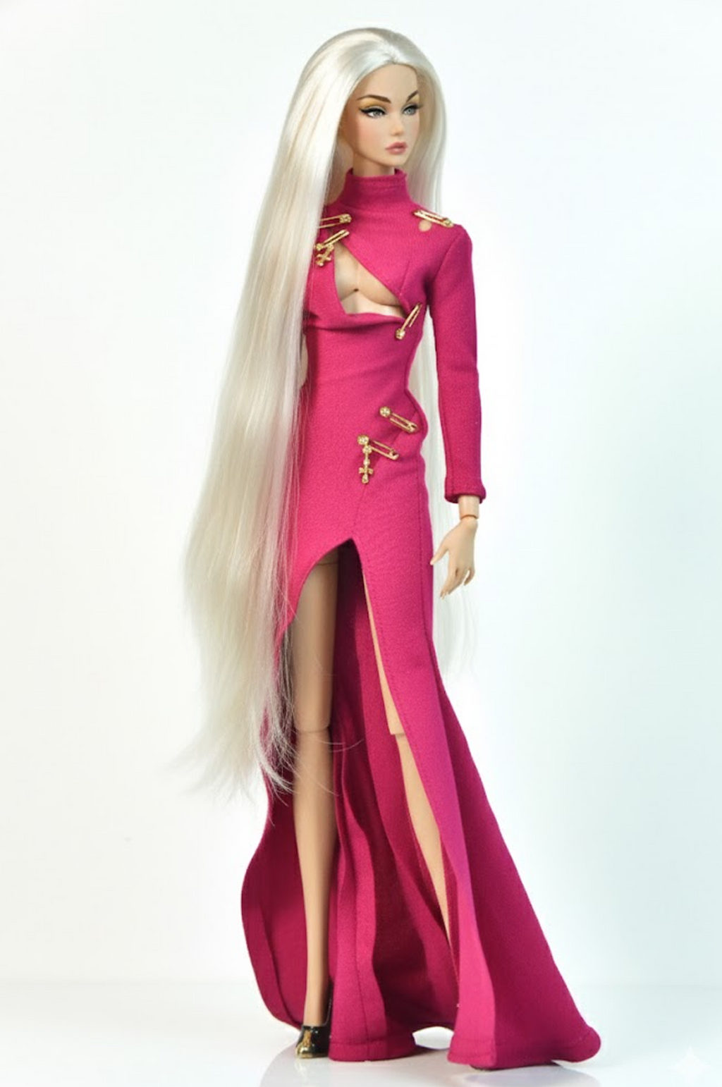 ORDINARY GIRL | Fuchsia Cut-Out Evening Gown – Fashion Royalty & NU FACE 1/6 Scale Doll Clothes