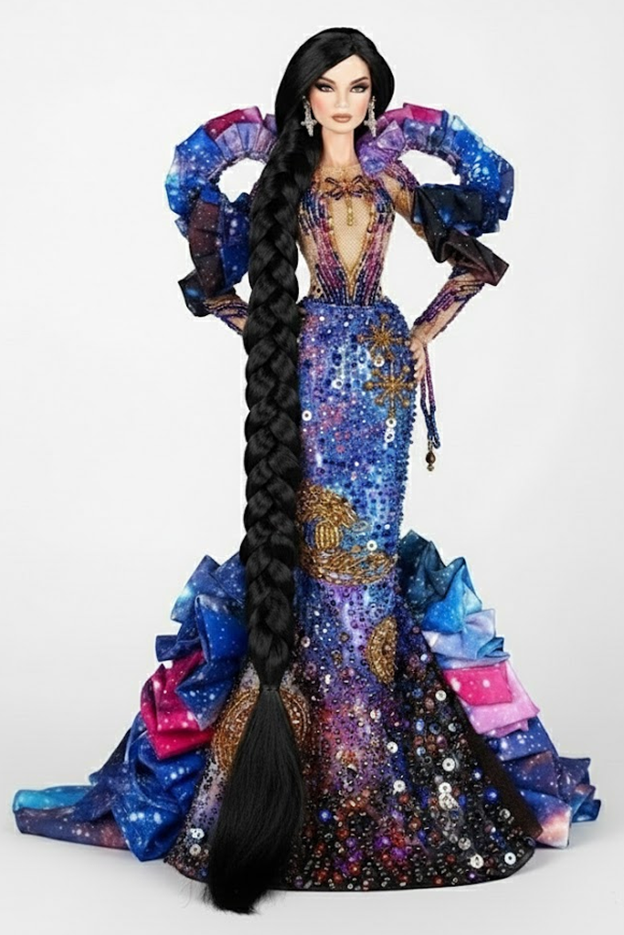 OOAK | "Couture Galaxy| Mermaid Gown for 1/6 Fashion Royalty Doll FR 6.0 & NU FACE