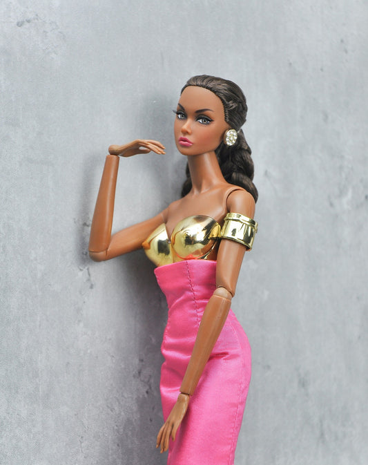 VENUS | 3D Acrylic plated chromatic chest armor for Fashion Royalty doll clothes