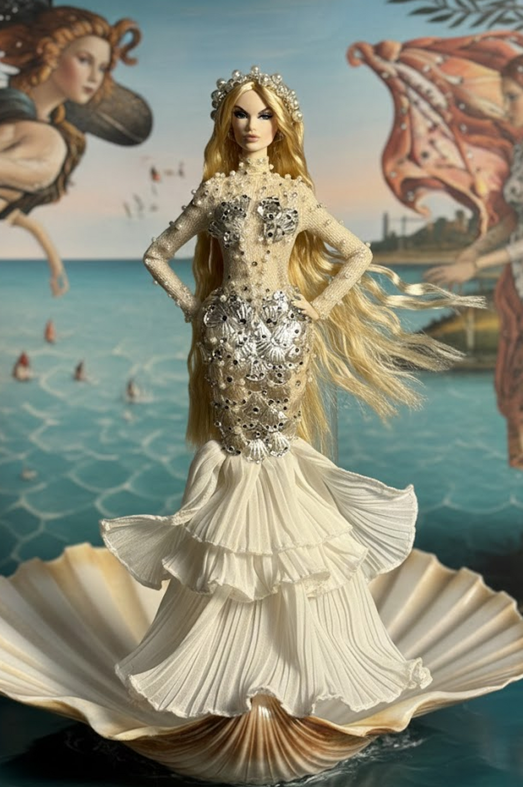 FANTASY | Pearl Siren Gown Set – Fashion Royalty 6.0 Doll Clothes with Zipper Closure | Plastiktiara Couture