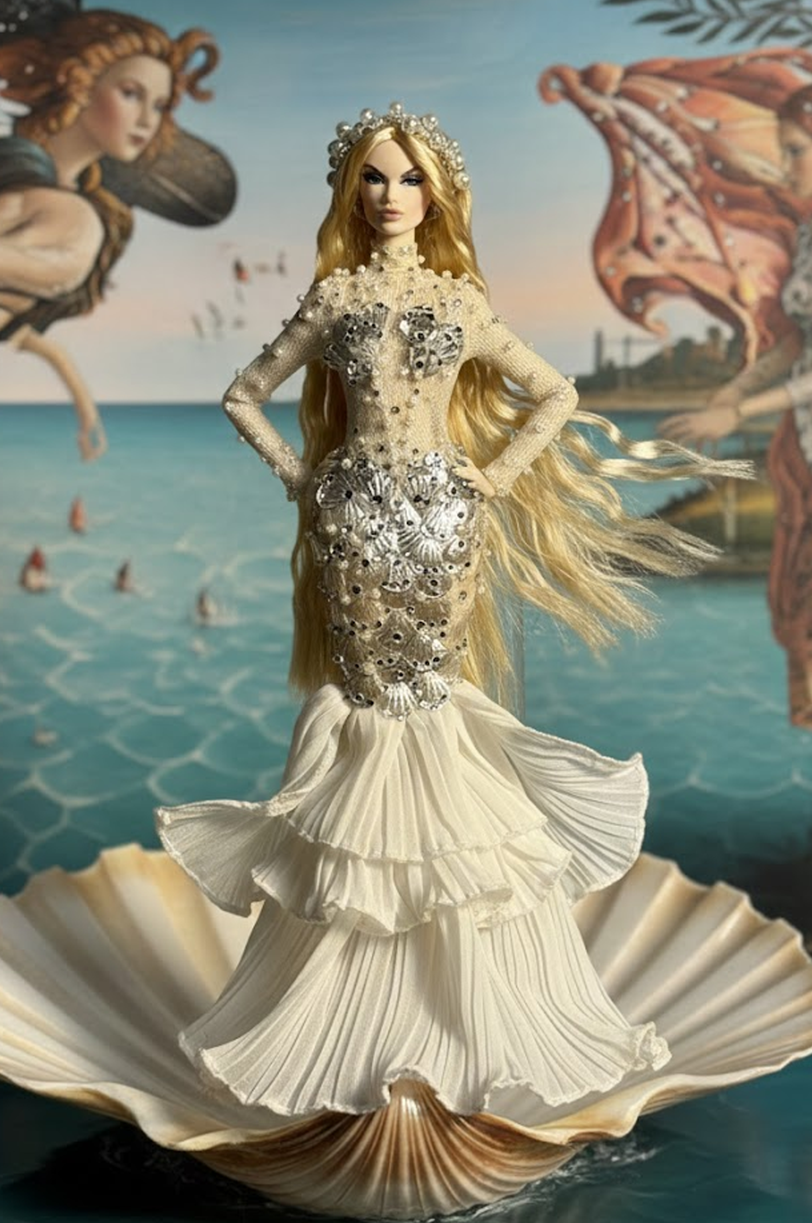 FANTASY | Pearl Siren Gown Set – Fashion Royalty 6.0 Doll Clothes with Zipper Closure | Plastiktiara Couture