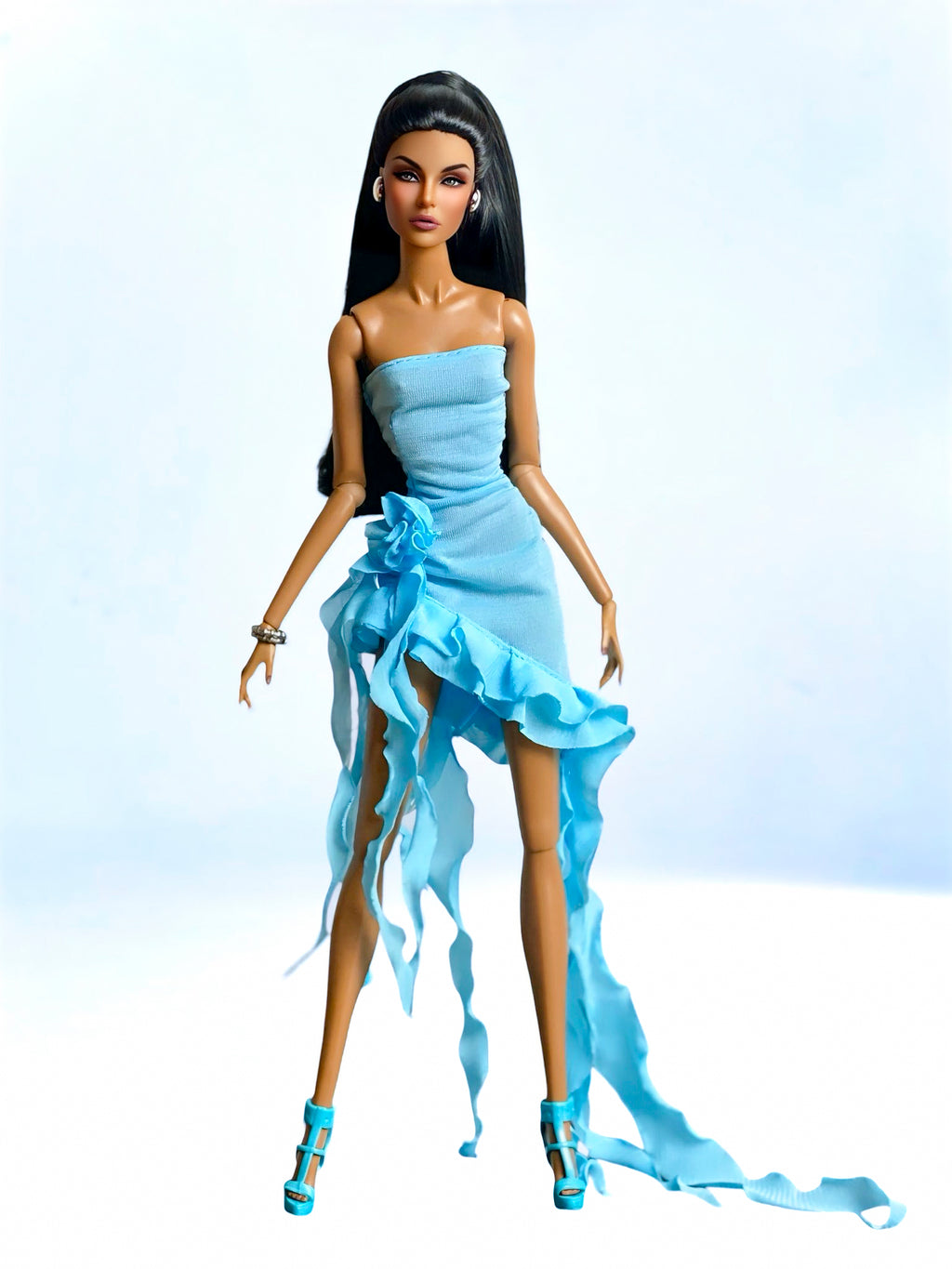BASIC | Aqua Nuance - Ruffle dress for Fashion Royalty FR 6.0 & Integrity Toys doll & Bratz