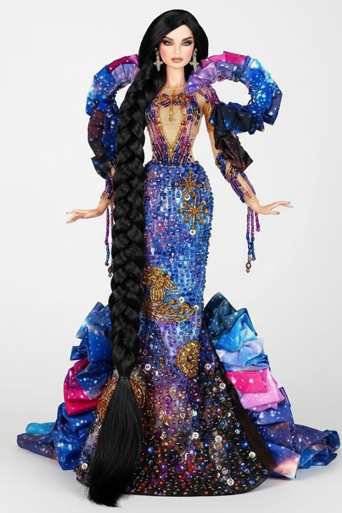 OOAK | "Couture Galaxy| Mermaid Gown for 1/6 Fashion Royalty Doll FR 6.0 & NU FACE