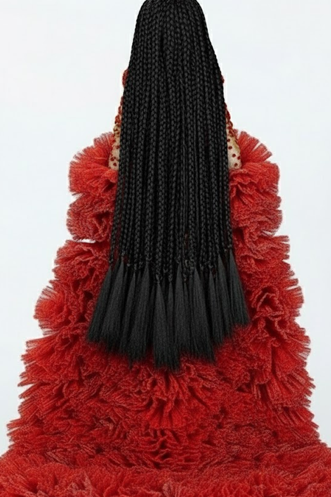 OOAK |“Crimson Fireworks” Gown & Opera Coat —  1/6 Fashion doll clothes