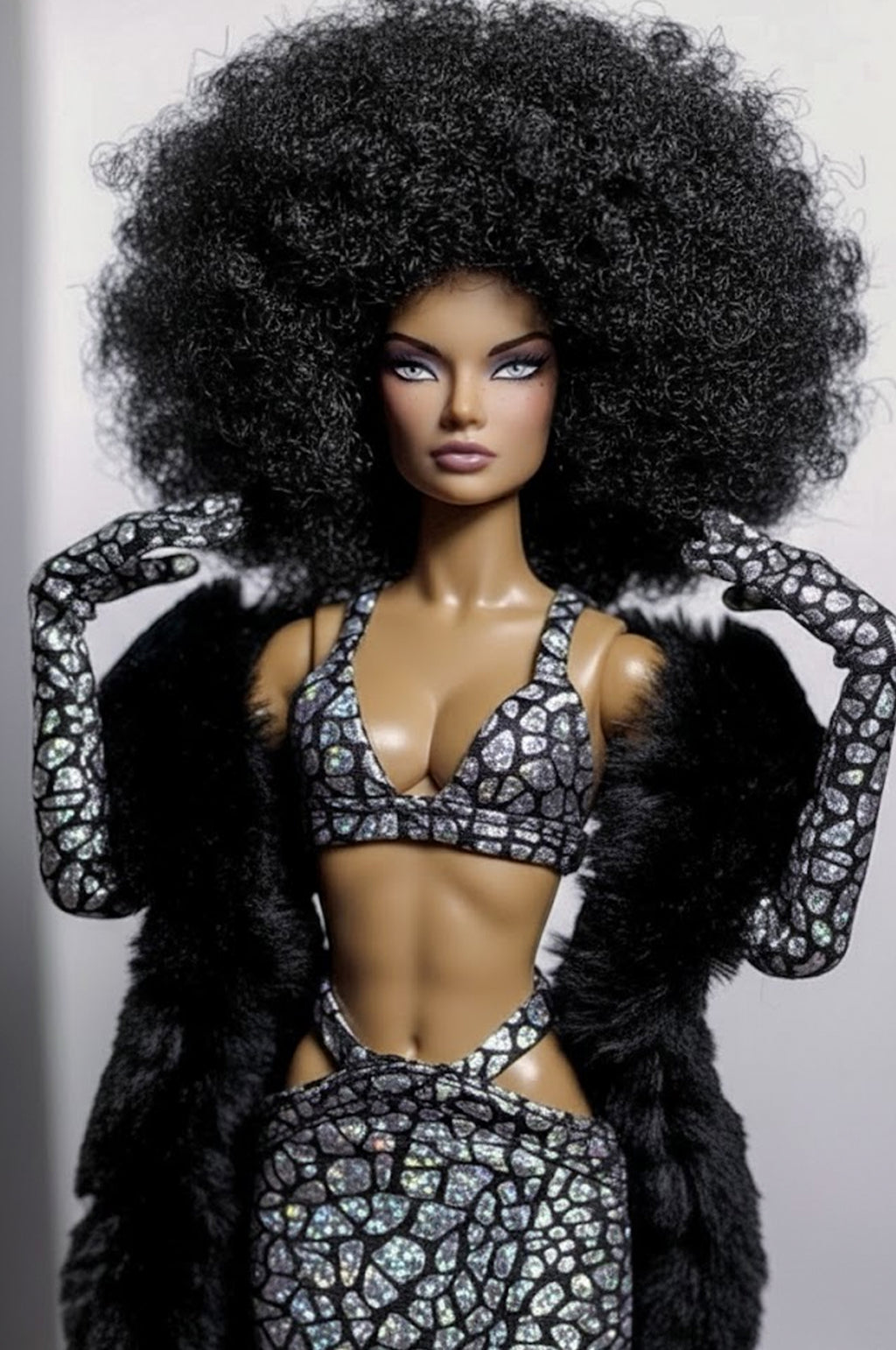 BASIC | Midnight Prism Gown – Fashion Royalty 6.0 Doll Clothes | Handmade Couture Set by Plastik Tiara