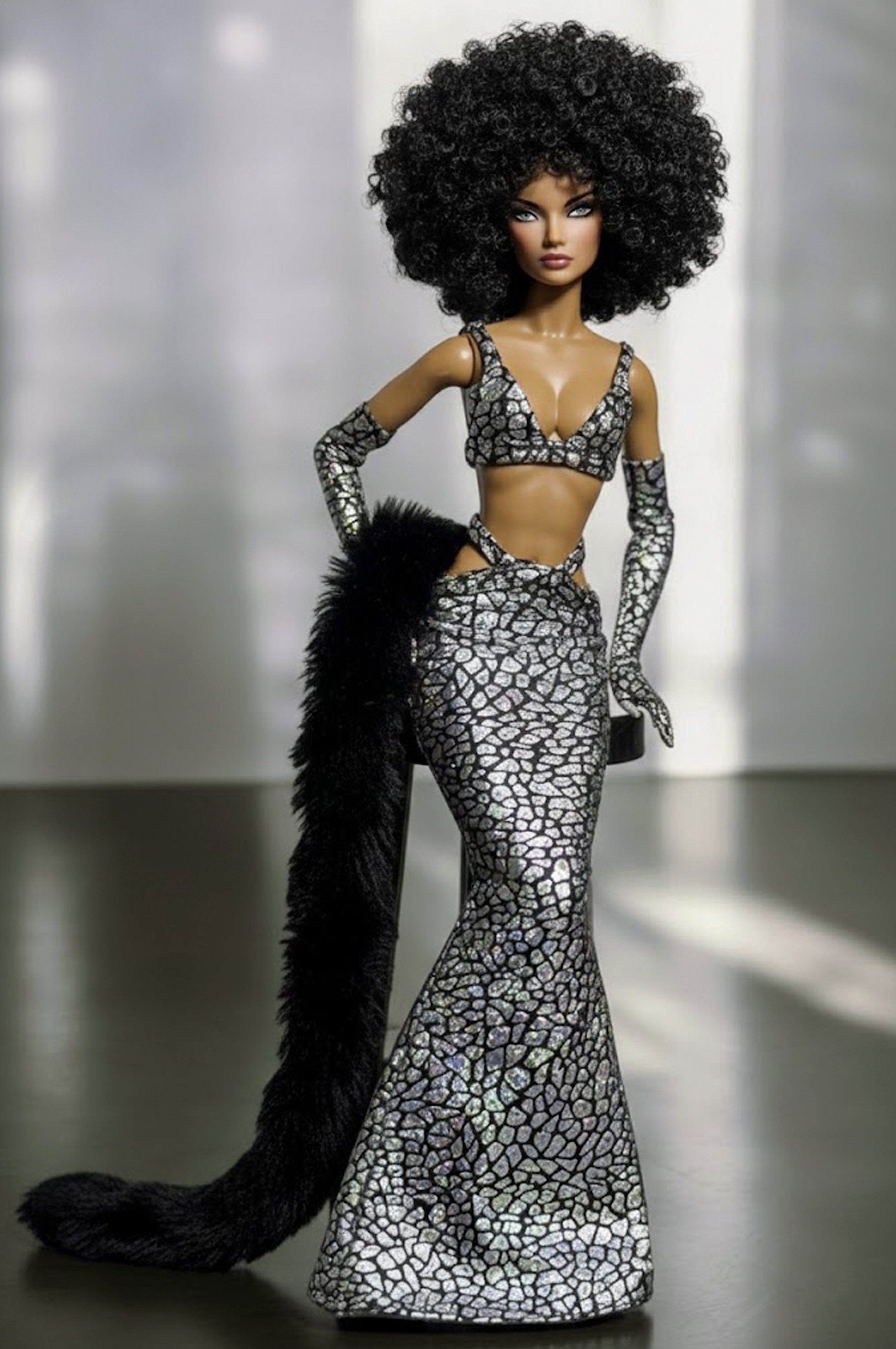 BASIC | Midnight Prism Gown – Fashion Royalty 6.0 Doll Clothes | Handmade Couture Set by Plastik Tiara