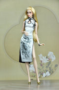 BASIC | Midnight Dragon Qipao Dress – 1/6 Scale Doll Couture for Fashion Royalty doll clothes