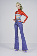 BASIC | Red Heart Cut-Out Top & Flared Jeans Set – Fashion Royalty 6.0 Doll Clothes | Handmade 1/6 Scale Outfit by Plastik Tiara