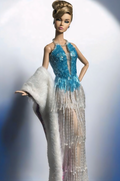 BASIC | Icefall Fringe Crystal Gown with Fur Stole for 12” Fashion Dolls for Fashion Royalty doll clothes