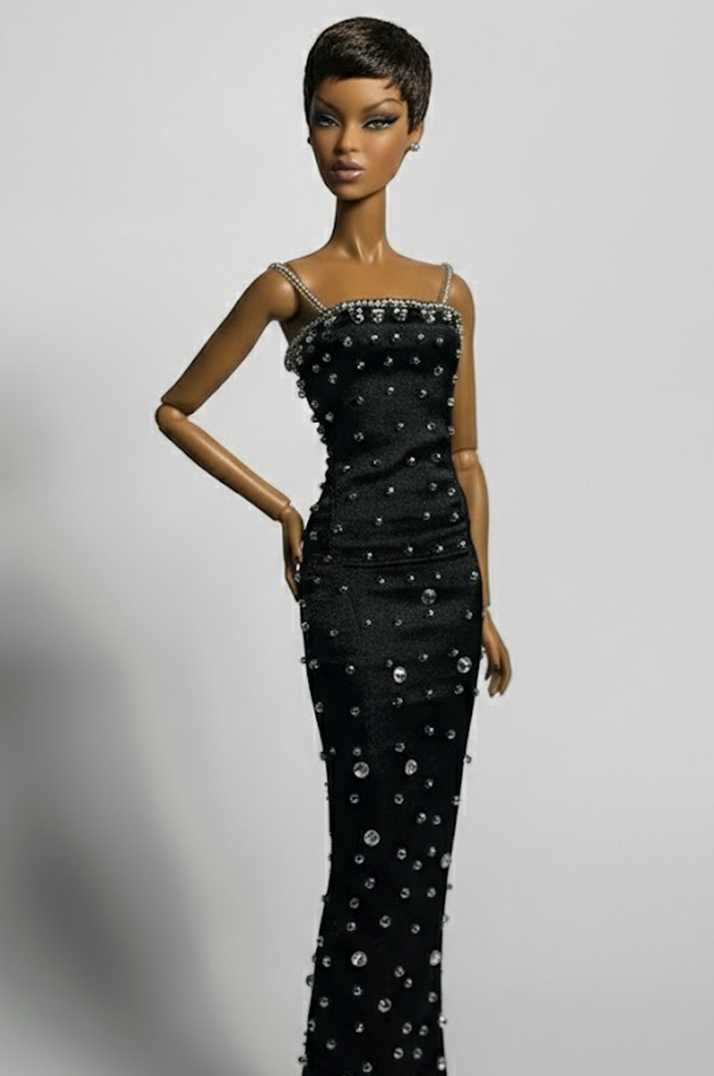 BASIC | Midnight Crystal Column Gown – Fashion Royalty 6.0 Doll Clothes by Plastik Tiara