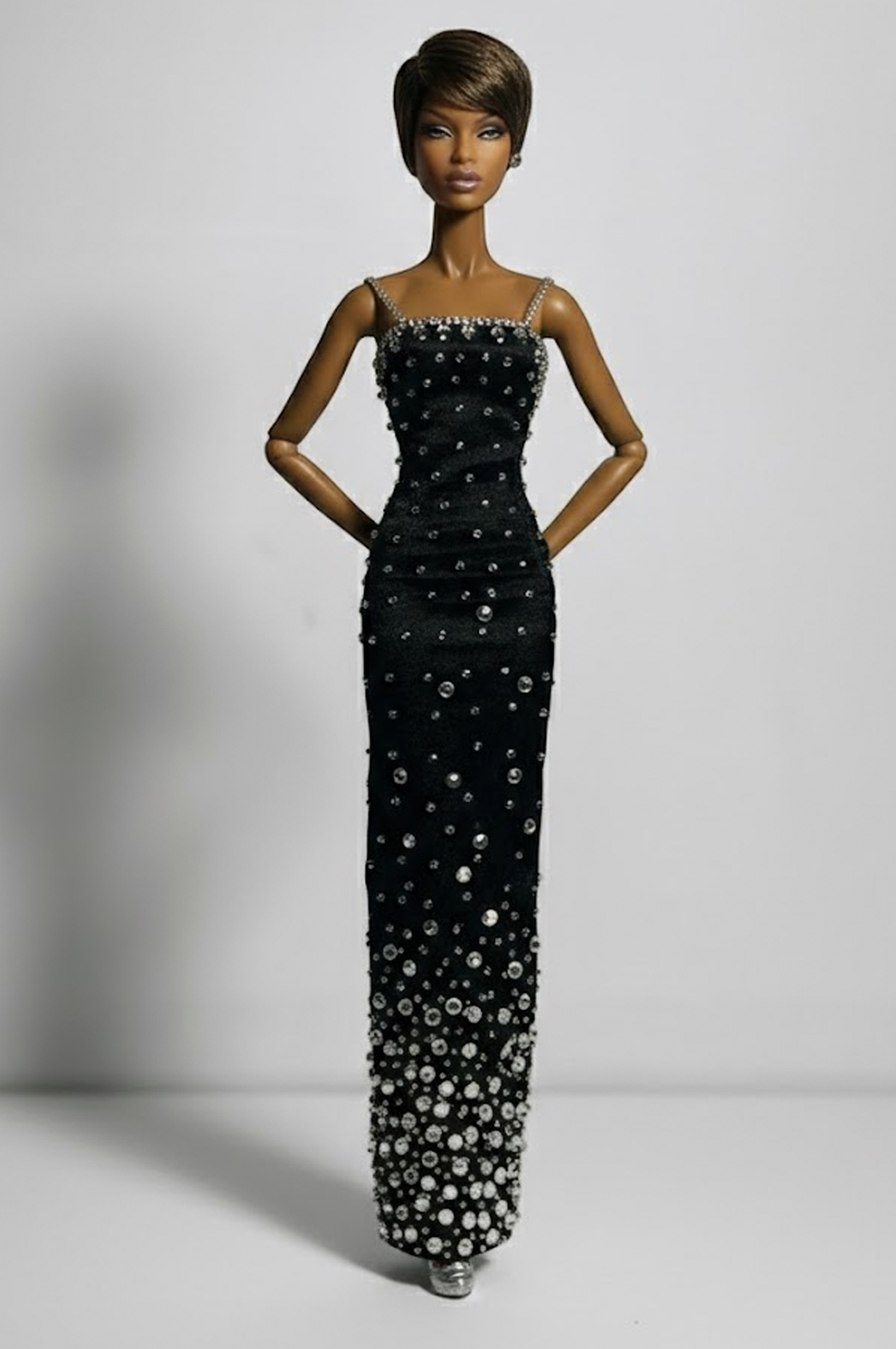 BASIC | Midnight Crystal Column Gown – Fashion Royalty 6.0 Doll Clothes by Plastik Tiara
