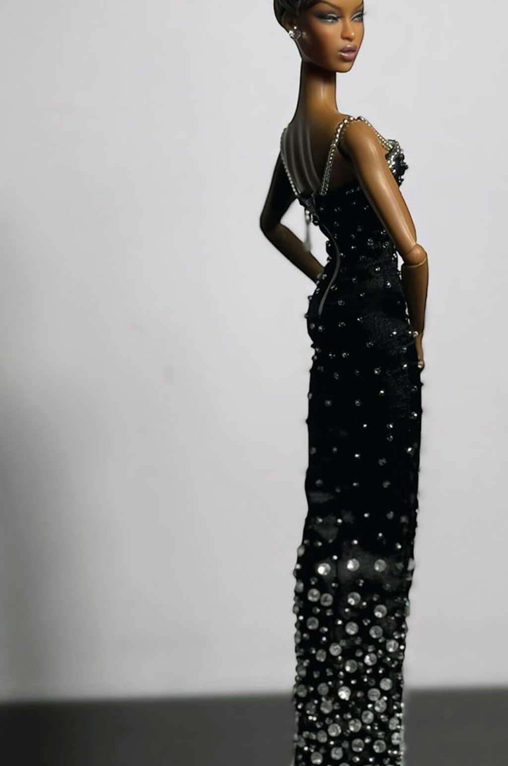 BASIC | Midnight Crystal Column Gown – Fashion Royalty 6.0 Doll Clothes by Plastik Tiara