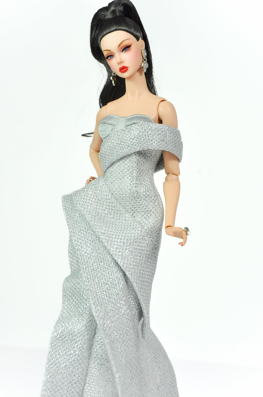 ORDINARY GIRL | Silver Modular Gown Set – 4-Piece Couture Ensemble  Fashion Royalty 6.0 Doll Clothes