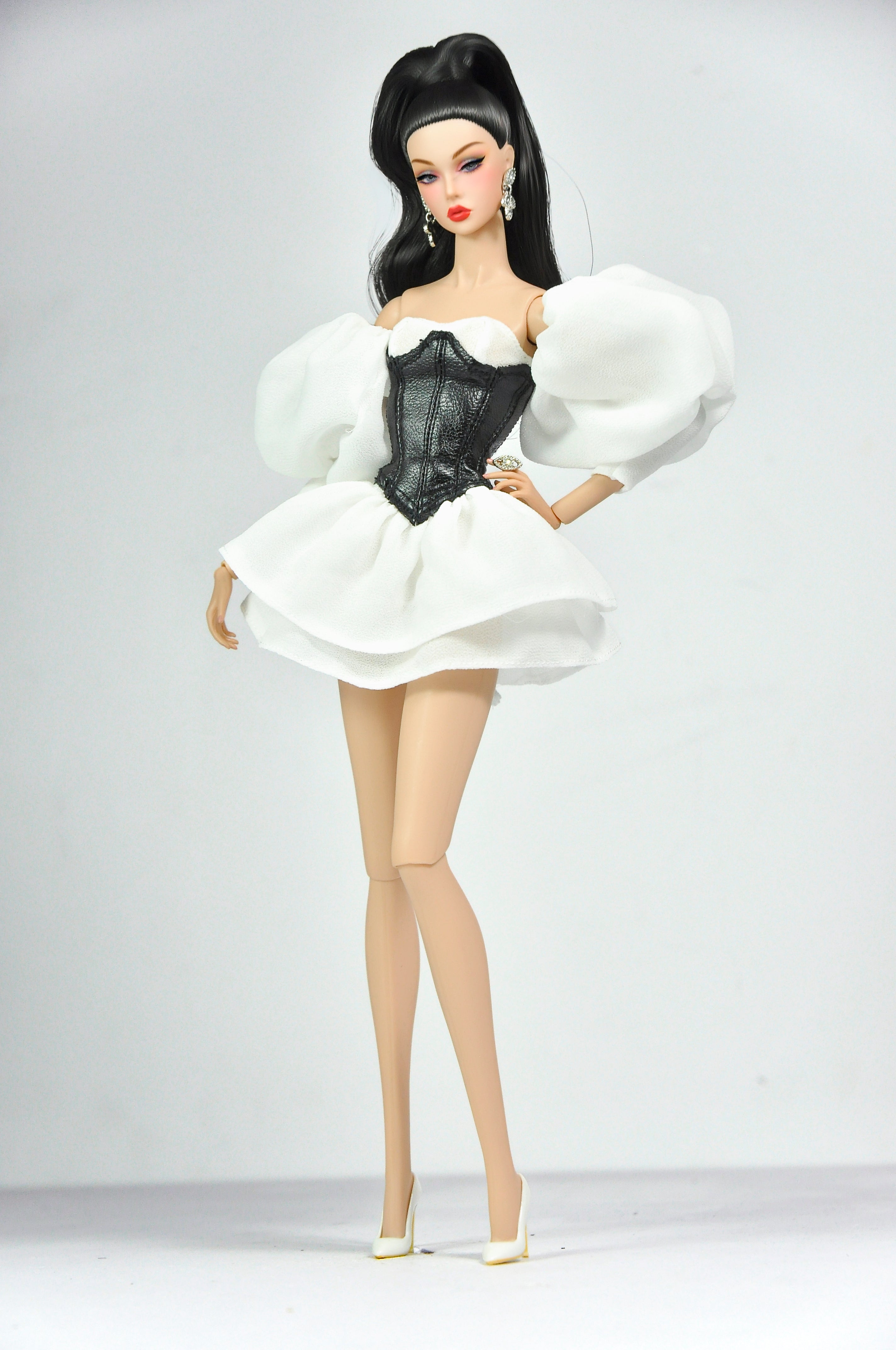 ORDINARY GIRL | Ivory Cloud Corset Dress  Fashion Royalty 6.0 Doll Clothes