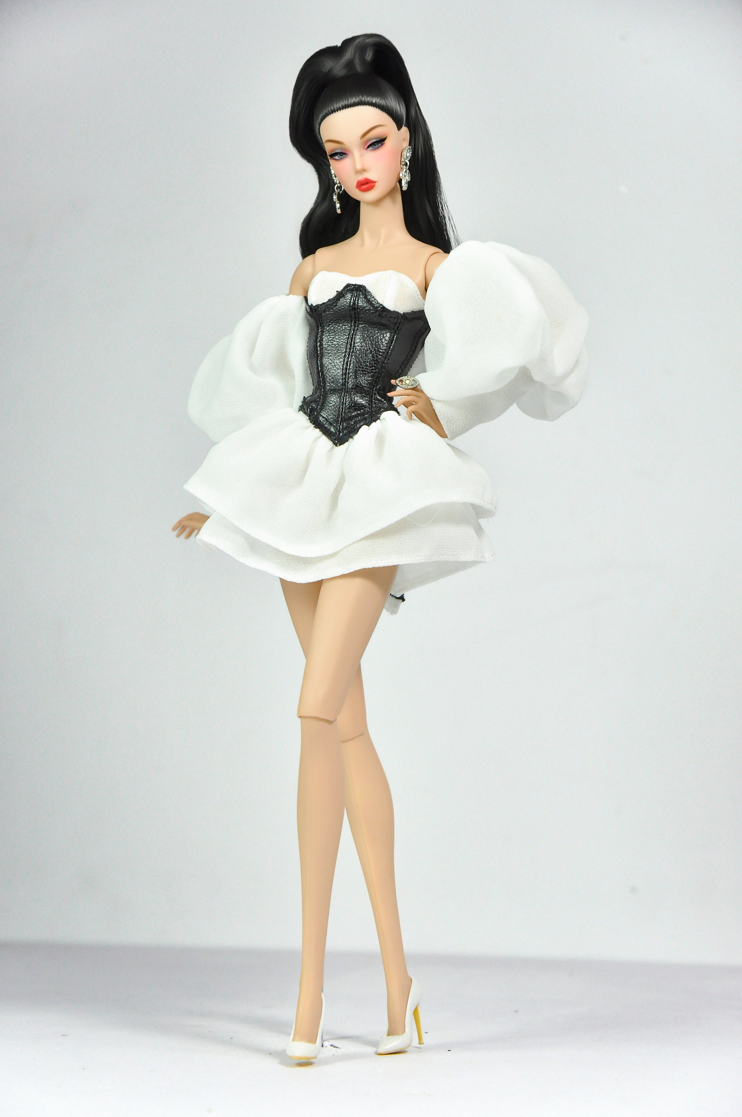 ORDINARY GIRL | Ivory Cloud Corset Dress  Fashion Royalty 6.0 Doll Clothes