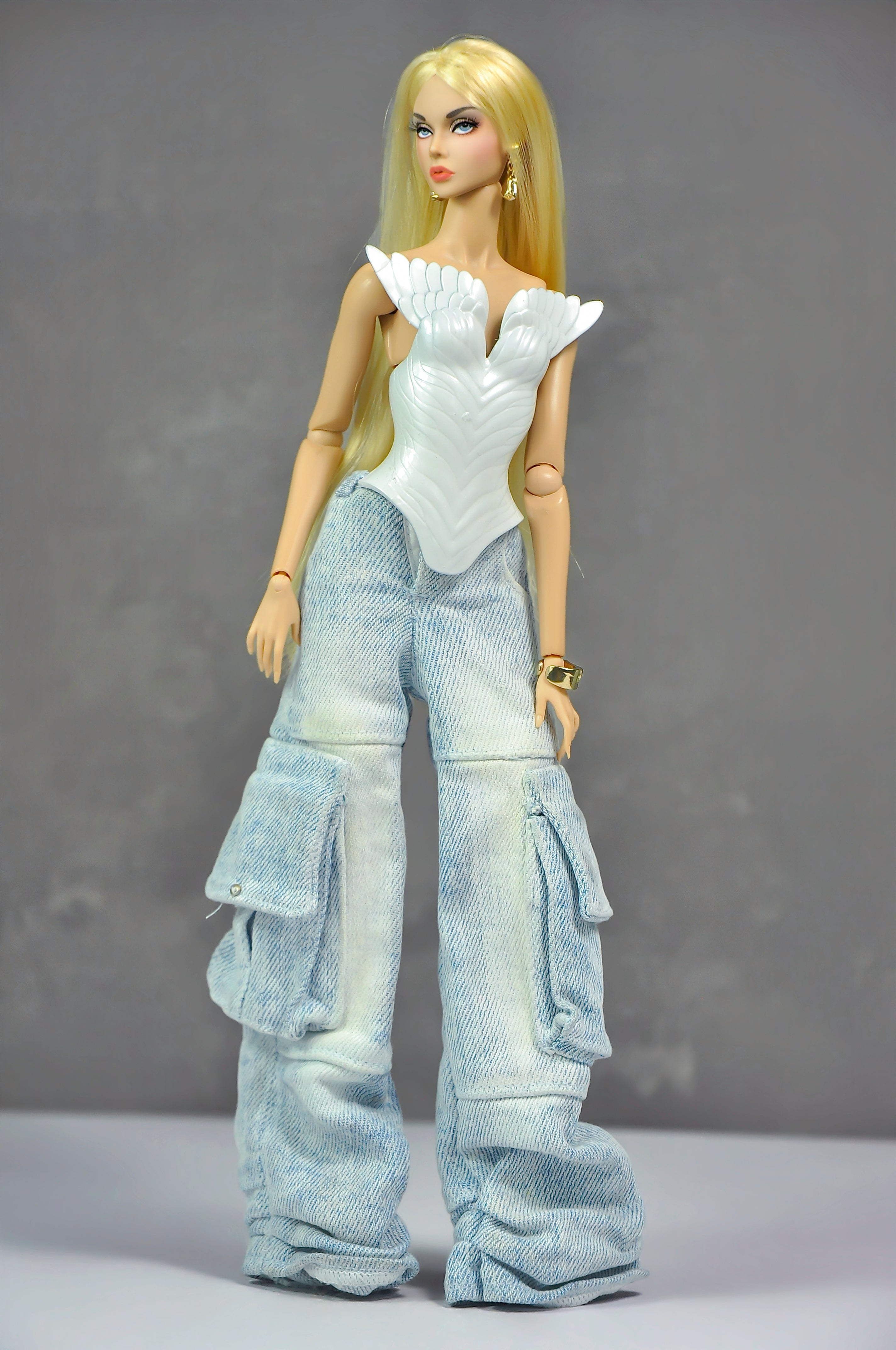 AURA COLLECTION | (TOP ONLY) Swan Sculpt Body Shield for Fashion Royalty doll clothes & NU FACE Doll