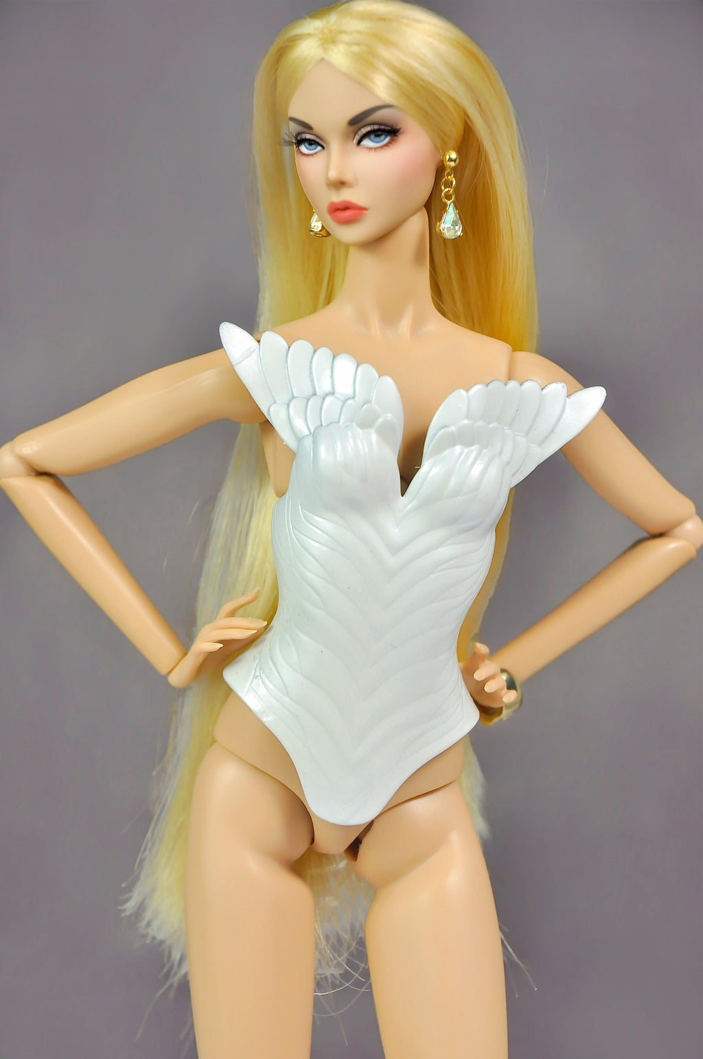 AURA COLLECTION | (TOP ONLY) Swan Sculpt Body Shield for Fashion Royalty doll clothes & NU FACE Doll