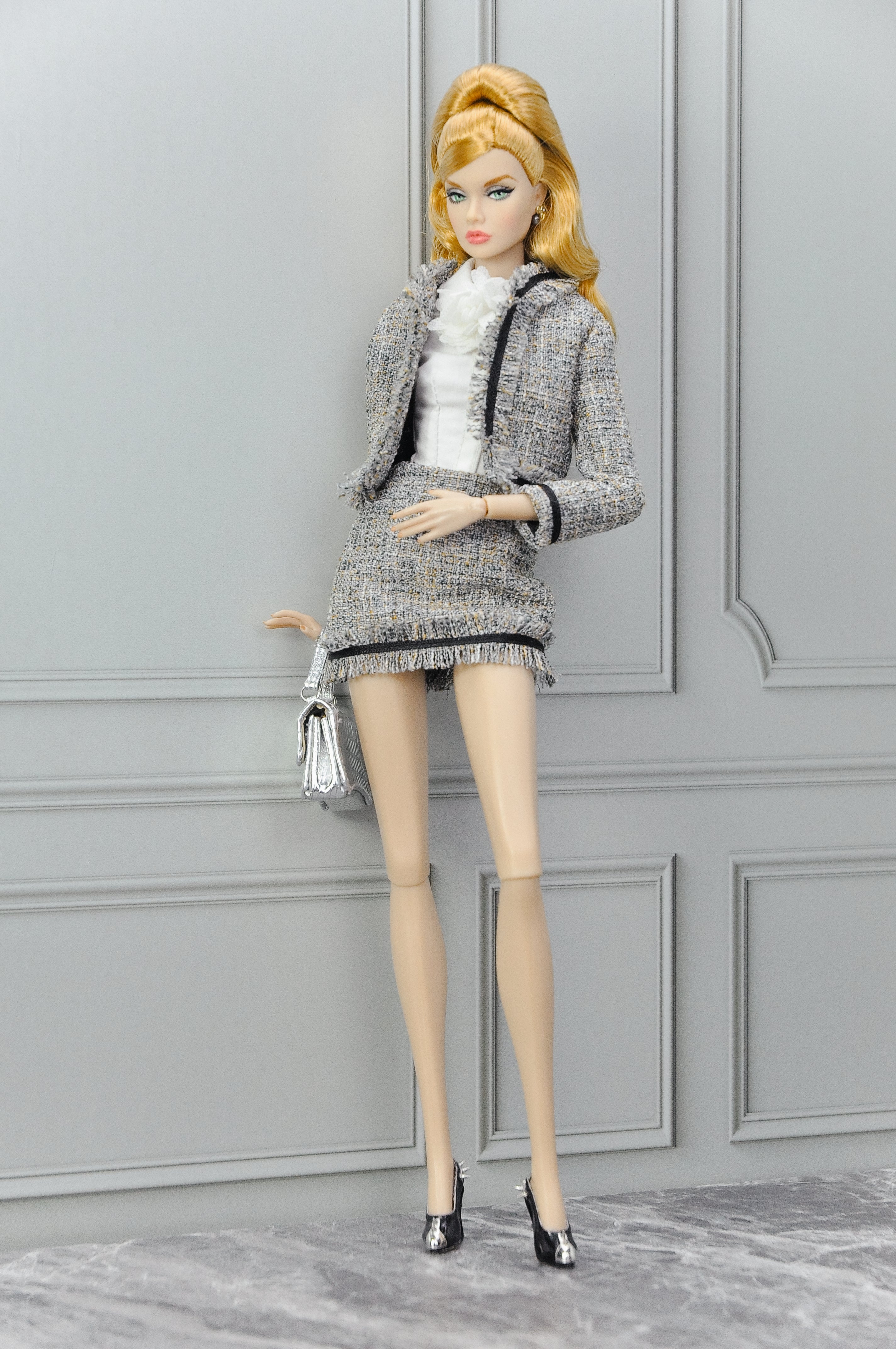 AURA | Parisian Tweed Suit Set — OOAK 1/6 doll clothes Scale Doll Clothes