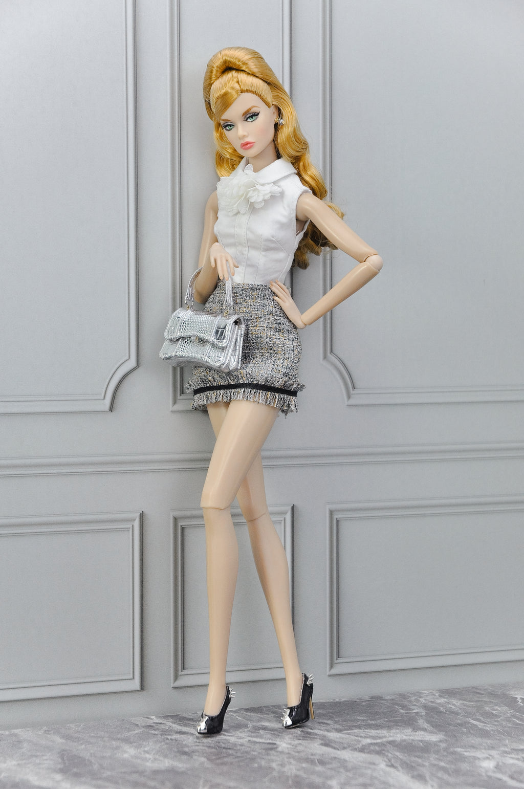 AURA | Parisian Tweed Suit Set — OOAK 1/6 doll clothes Scale Doll Clothes