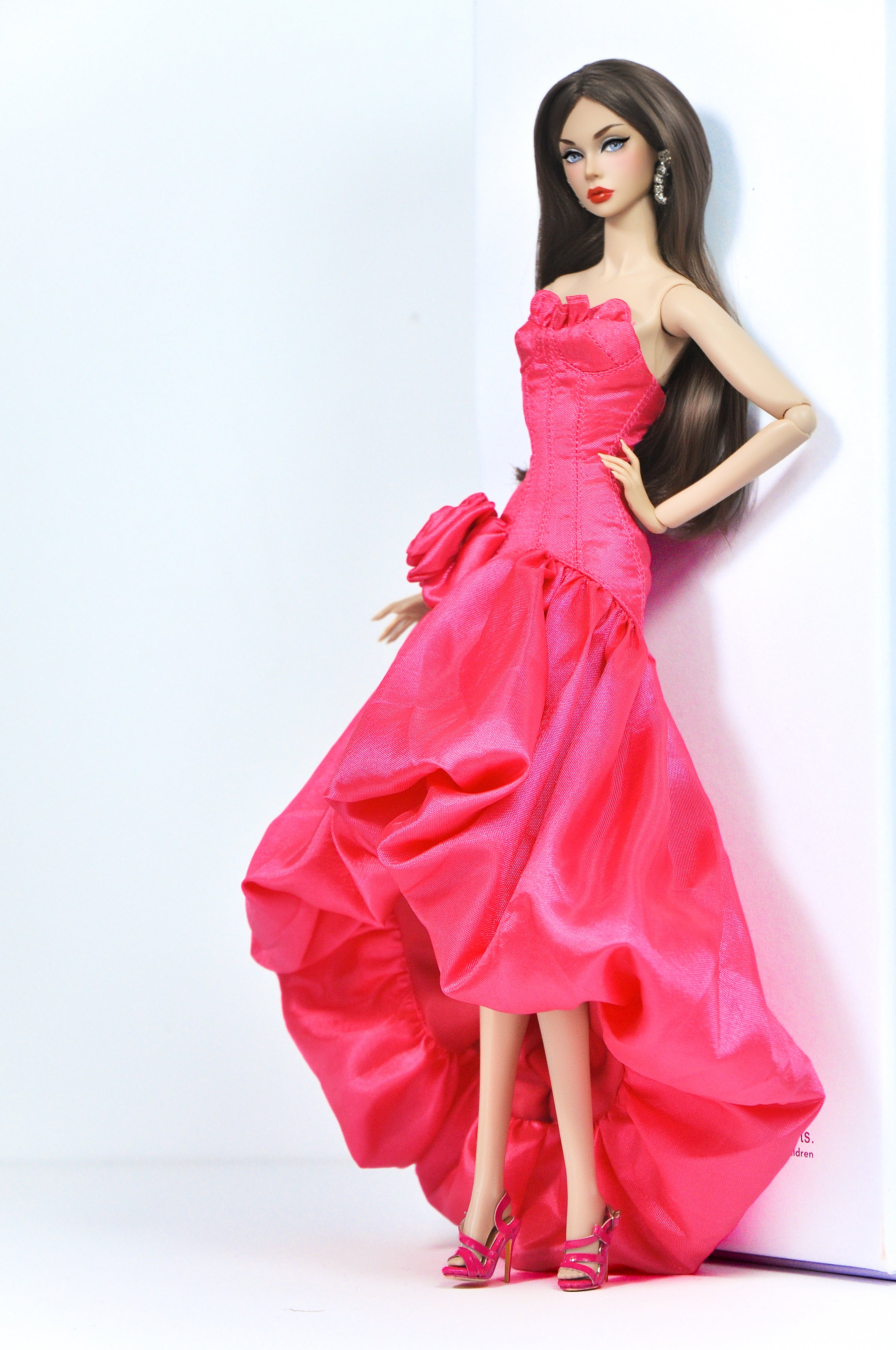 OOAK | "Pink Rose Gala" High-Low Ballgown – Fashion Royalty 6.0 Doll Clothes