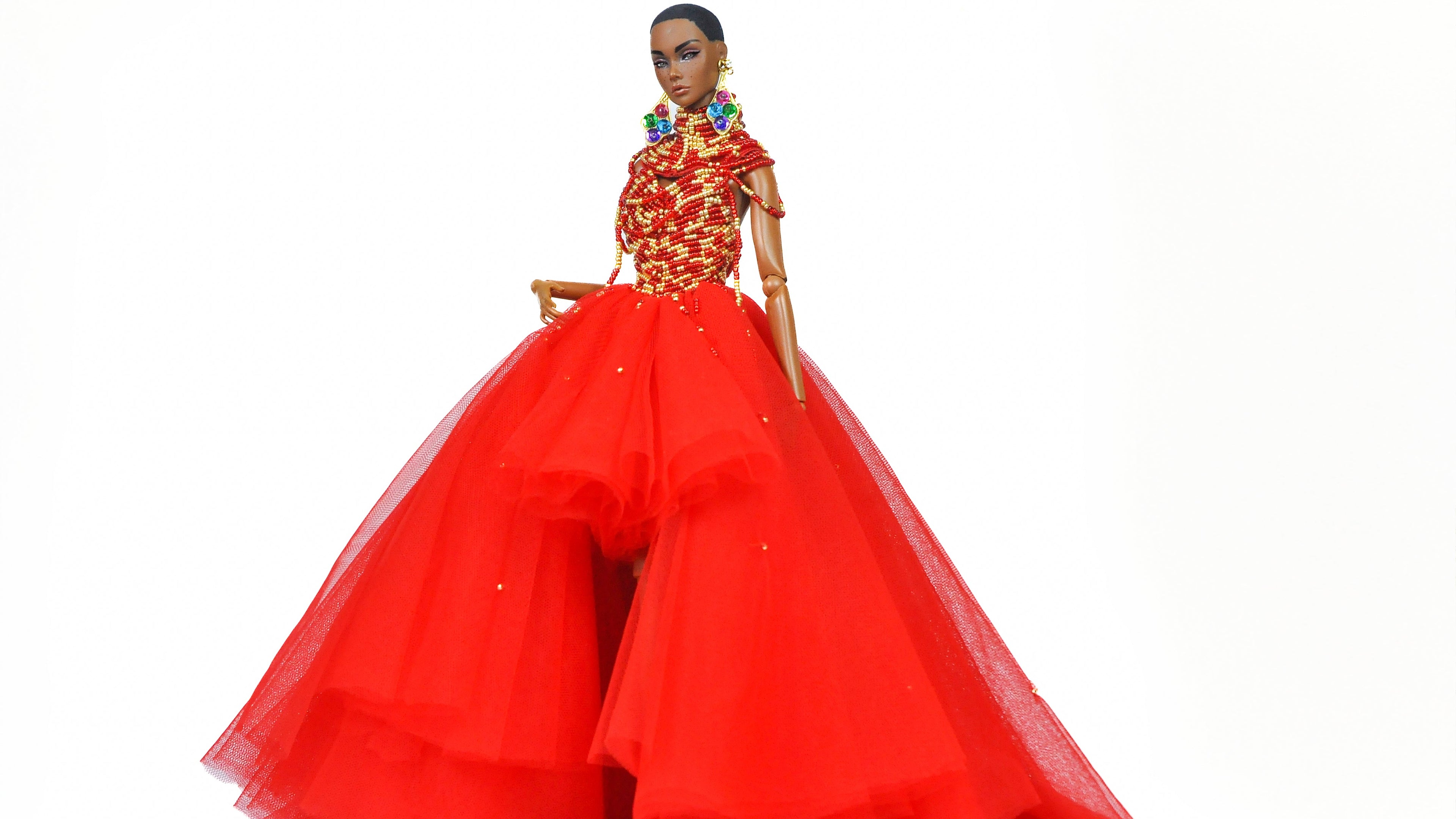 OOAK | Crimson Majesty | Couture Red Gown for Fashion Royalty & Integrity Toys Dolls