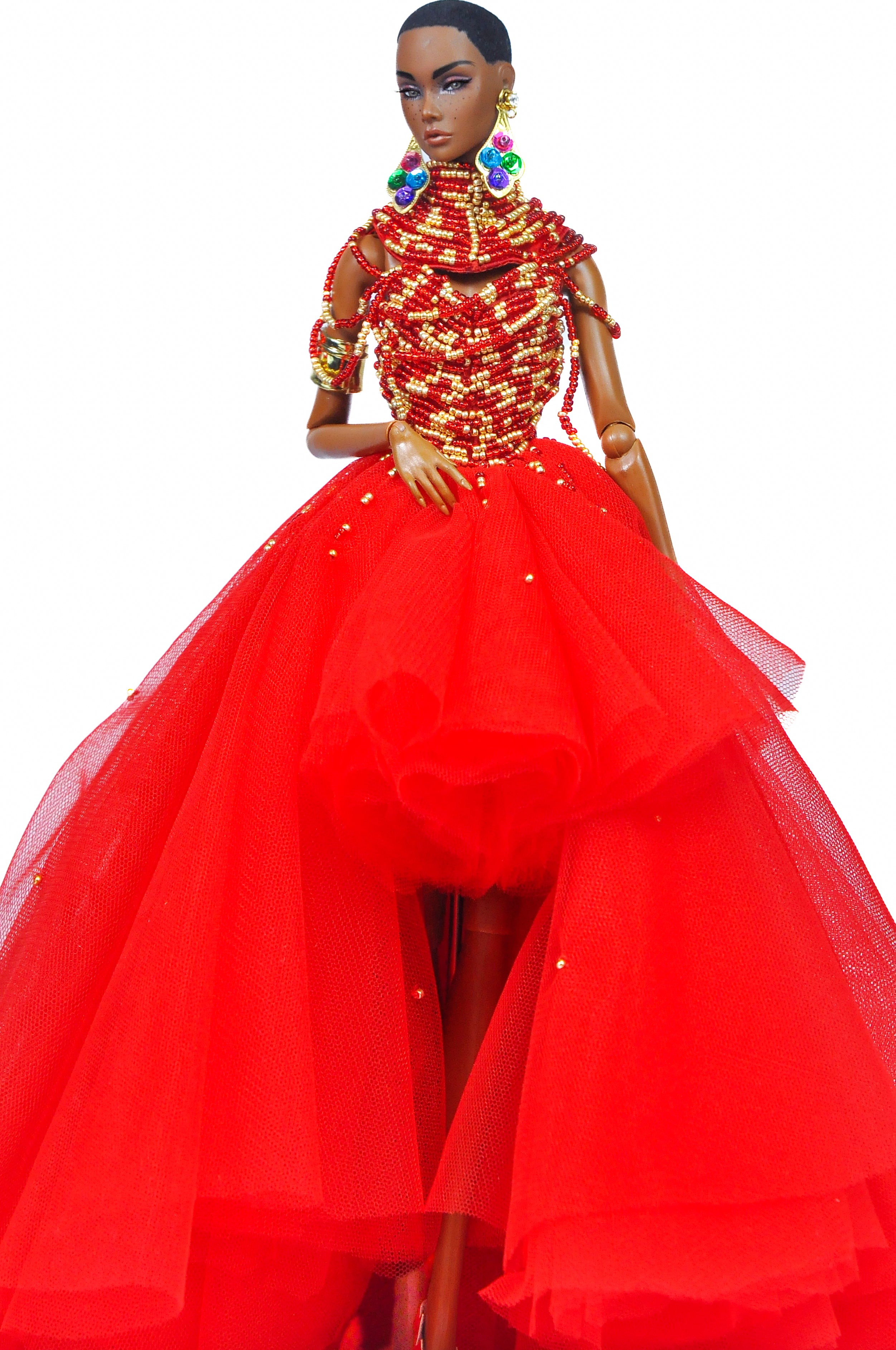 OOAK | Crimson Majesty | Couture Red Gown for Fashion Royalty & Integrity Toys Dolls