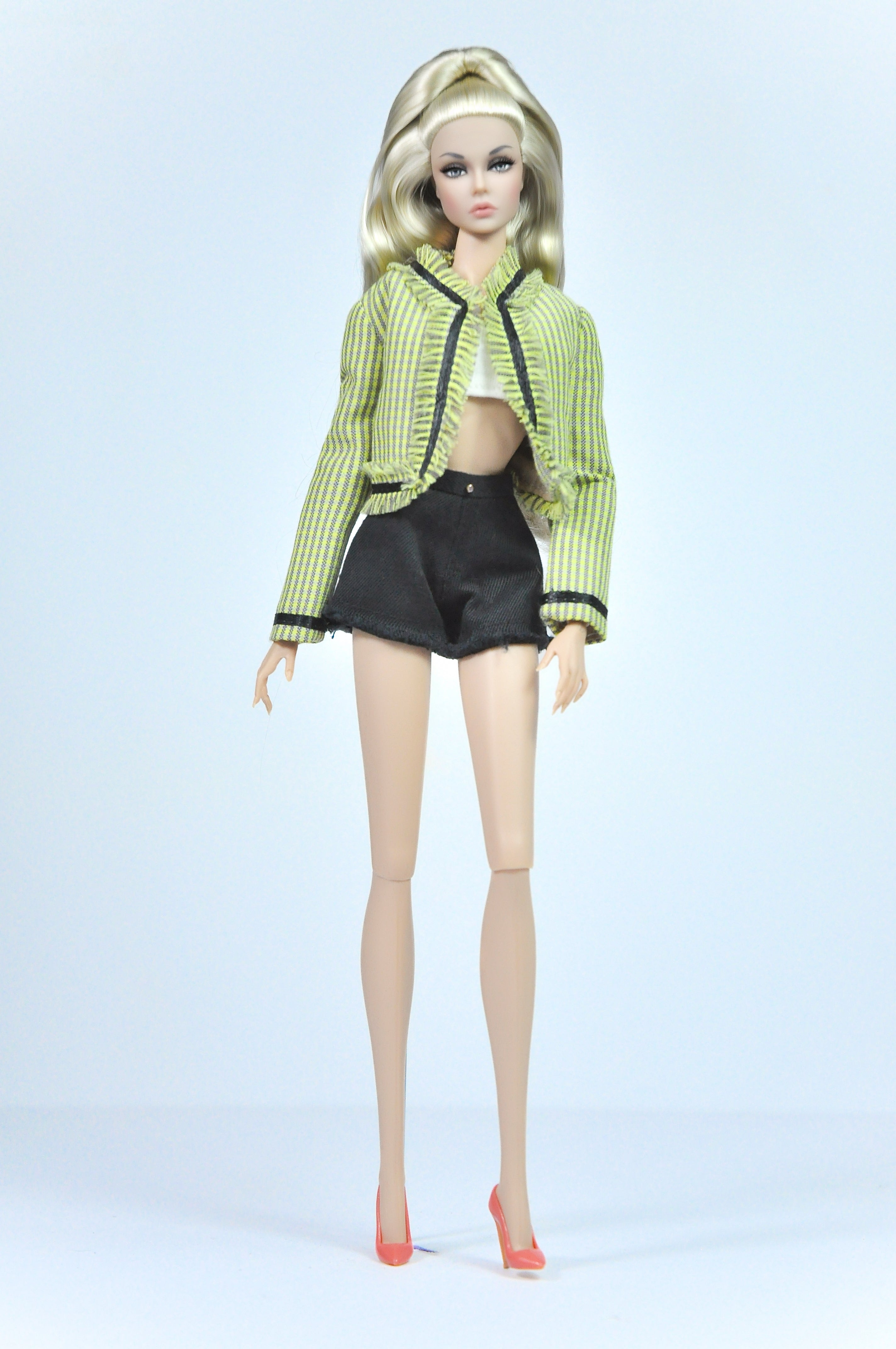 Handmade Fashion Doll Clothes – Limited Clearance Collection - Check Jacket (full outfit)