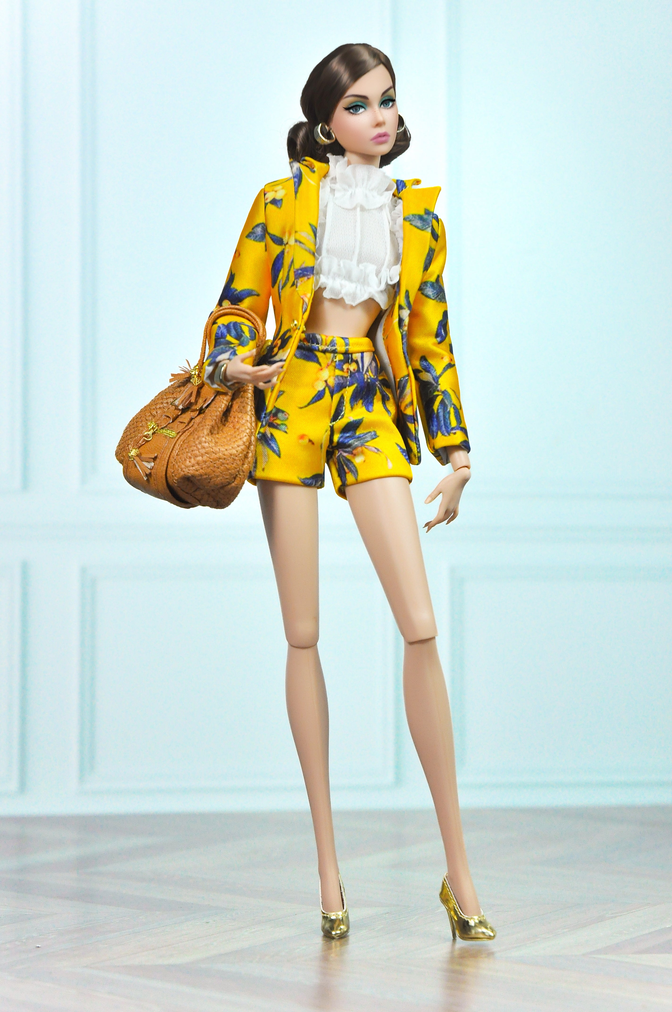 OOAK | Lemon Bloom Power Suit – Handmade Fashion Royalty 6.0 Doll Clothes Set