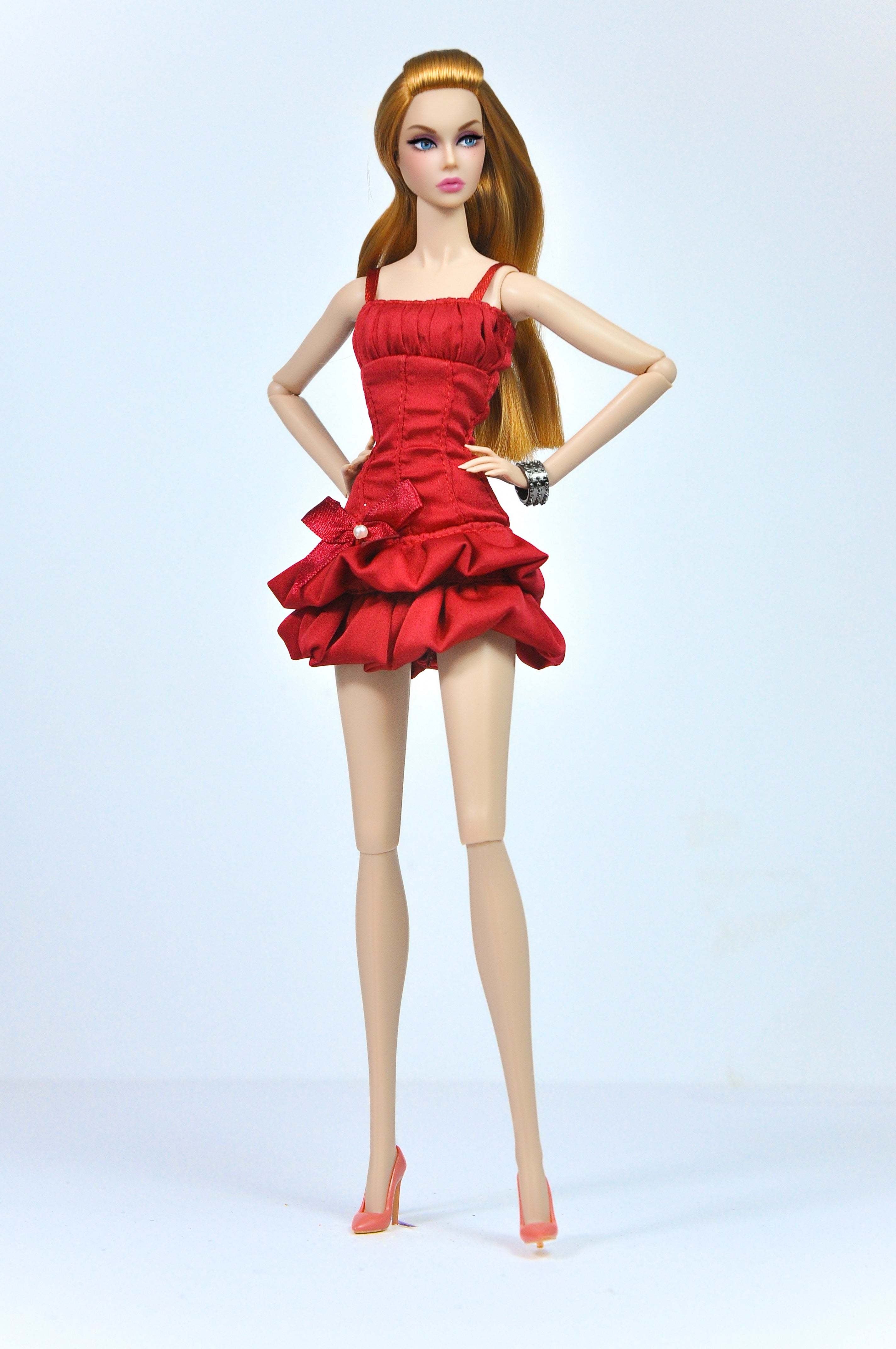 BASIC | Crimson Ruffle Mini Dress – Fashion Royalty 6.0 / NU Face