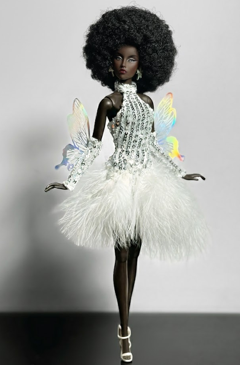 BASIC | Fairylight Sequin Feather Couture Gown for 12” Fashion Dolls Fashion Royalty doll clothes